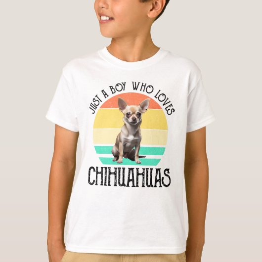 Gewoon een jongen die van Chihuahuas houdt T-shirt (Voorkant)
