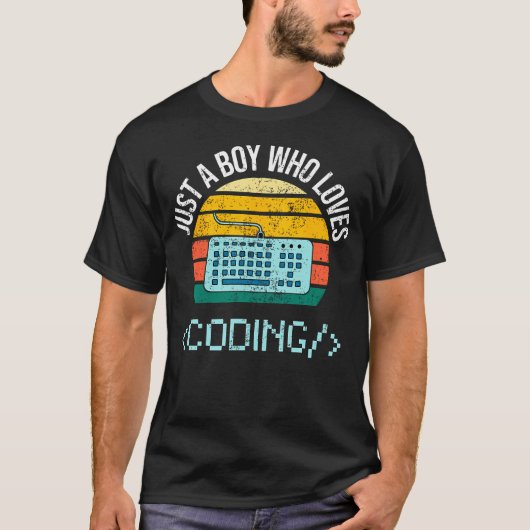Gewoon Een Jongen Die Van Coder Computers Grappig T-shirt (Voorkant)