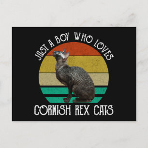 Gewoon Een Jongen Die Van Cornish Rex Katten Houdt Briefkaart