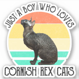 Gewoon Een Jongen Die Van Cornish Rex Katten Houdt Sticker