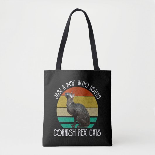 Gewoon Een Jongen Die Van Cornish Rex Katten Houdt Tote Bag (Voorkant)
