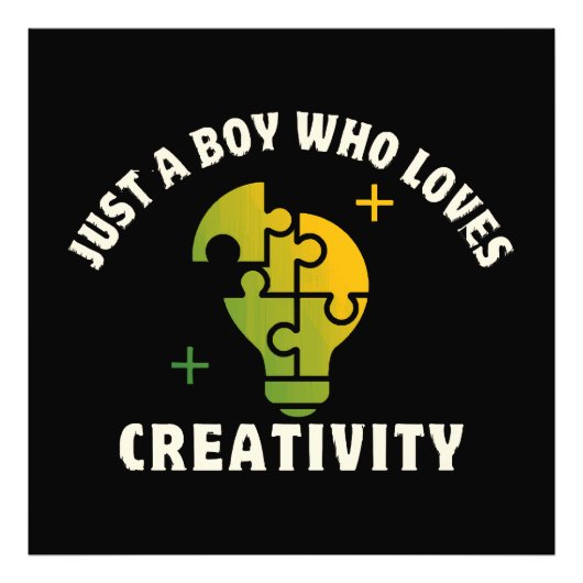 gewoon een jongen die van creativiteit houdt foto afdruk (Voorkant)