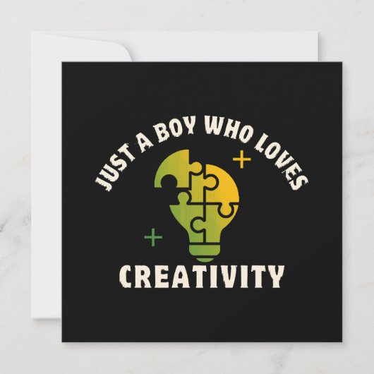 gewoon een jongen die van creativiteit houdt kaart (Voorkant)