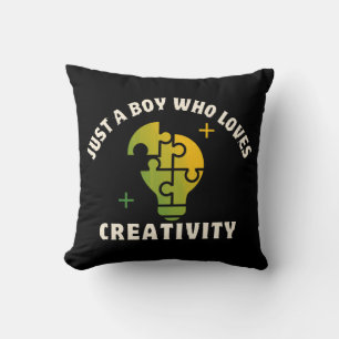 gewoon een jongen die van creativiteit houdt kussen