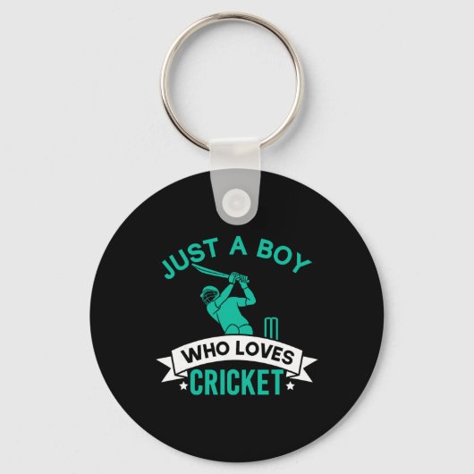 Gewoon een jongen die van cricketspeler grappige c sleutelhanger (Voorkant)