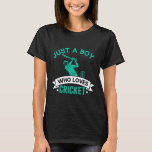 Gewoon een jongen die van cricketspeler grappige c t-shirt