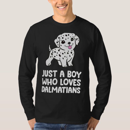 Gewoon een jongen die van Dalmatiërs houdt T-shirt (Voorkant)