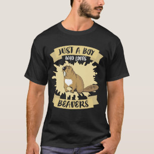 Gewoon een jongen die van de beavers houdt t-shirt