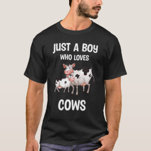 Gewoon een jongen die van de Koe van het Boerderij T-shirt