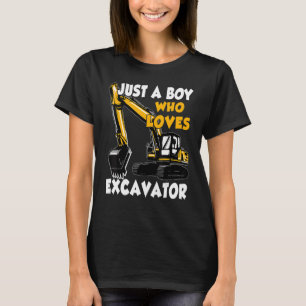 Gewoon een jongen die van de opgravingswagen houdt t-shirt