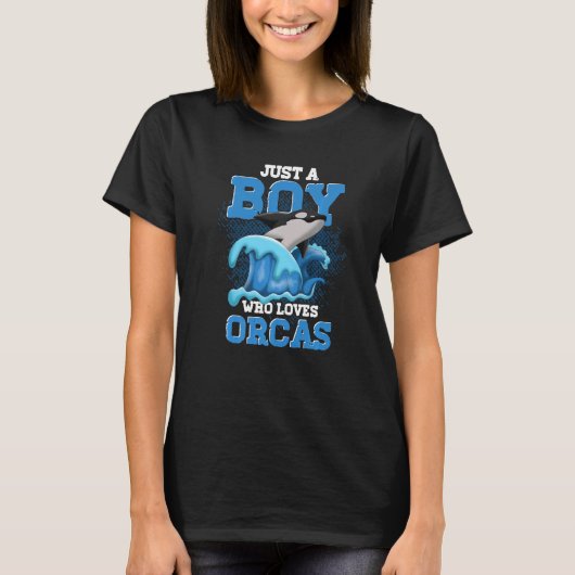 Gewoon een jongen die van de orcas Ocean Animal Ki T-shirt (Voorkant)