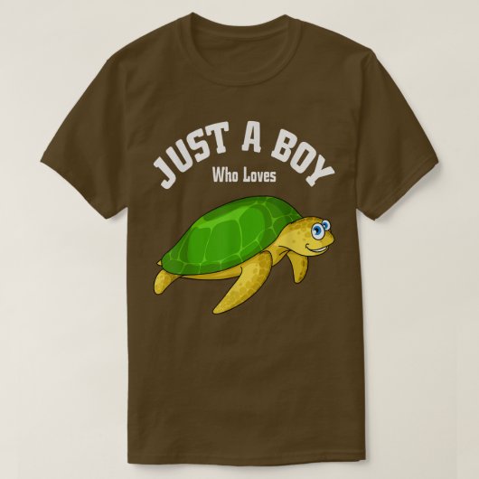 Gewoon een jongen die van de schildpadden houdt, d t-shirt (Design voorkant)