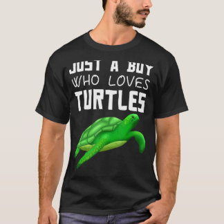 Gewoon een jongen die van de schildpadden houdt, d t-shirt