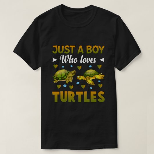 Gewoon een jongen die van de schildpadschildpad ho t-shirt (Design voorkant)