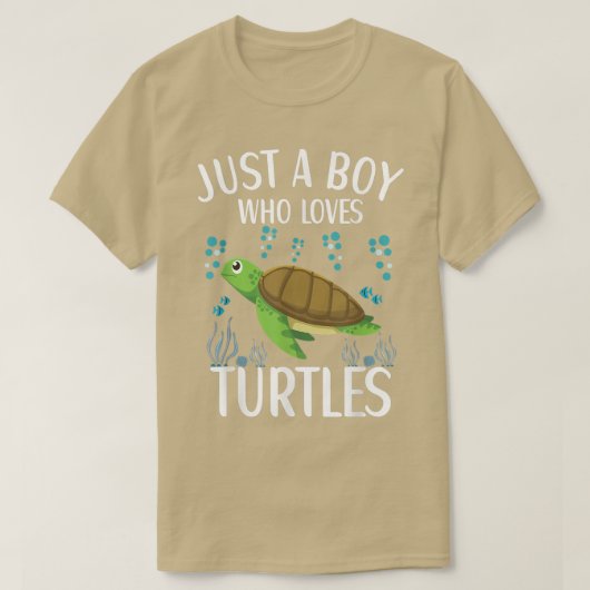 Gewoon een jongen die van de schildpadschildpadsch t-shirt (Design voorkant)