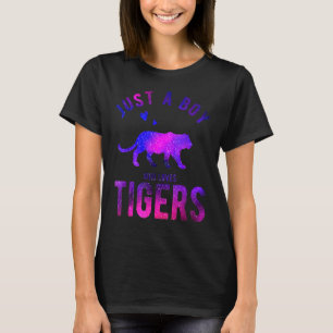 Gewoon een jongen die van de tijger houdt t-shirt