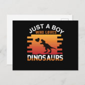 Gewoon een jongen die van Dinosaur houdt | Ontwerp Briefkaart (Voorkant / Achterkant)