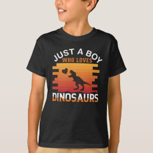 Gewoon een jongen die van Dinosaur houdt   Ontwerp T-shirt