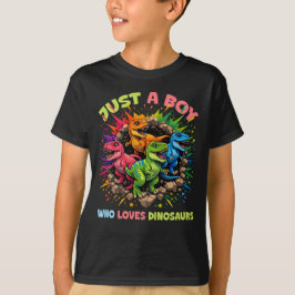 Gewoon Een Jongen Die Van Dinosauriërs Houdt T-shirt
