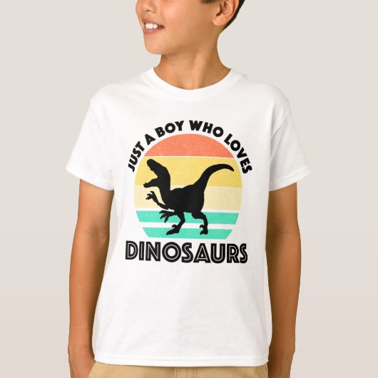Gewoon een jongen die van Dinosauriërs houdt T-shirt (Voorkant)