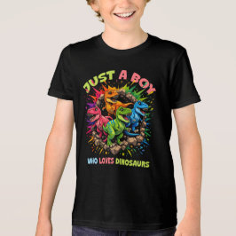 Gewoon Een Jongen Die Van Dinosauriërs Houdt Tri-Blend Shirt
