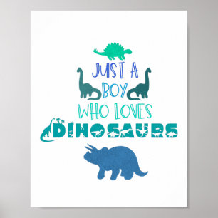 Gewoon een jongen die van dinosaurussen houdt poster