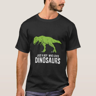 Gewoon een jongen die van dinosaurussen houdt Scha T-shirt