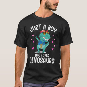Gewoon een jongen die van dinosaurussen houdt Scha T-shirt