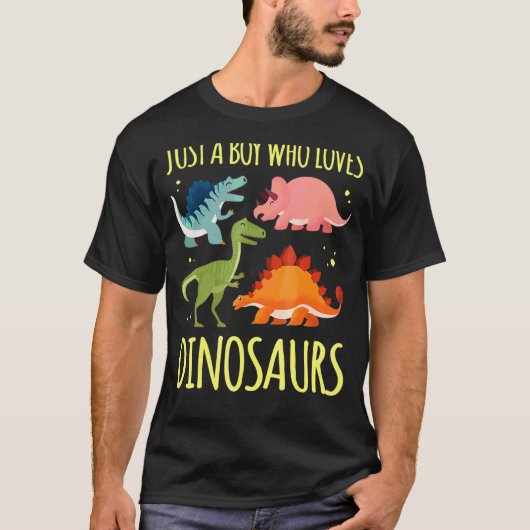 Gewoon een jongen die van dinosaurussen houdt Scie T-shirt (Voorkant)