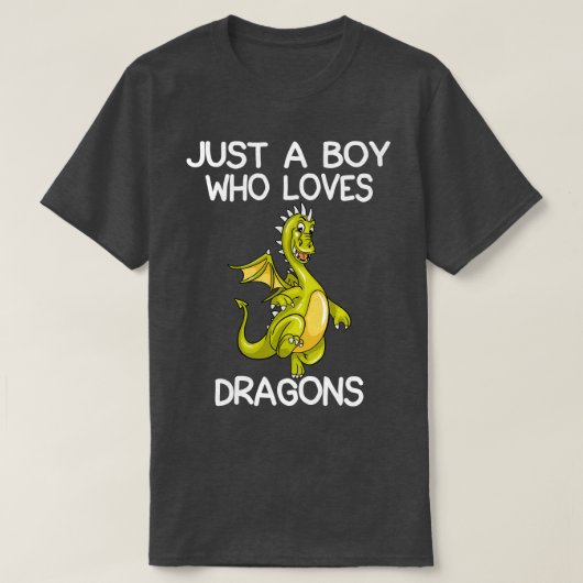 Gewoon een jongen die van Dragons houdt T-shirt (Design voorkant)