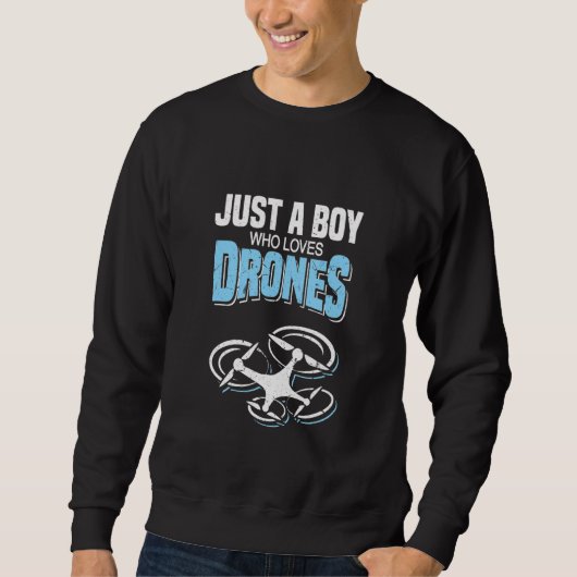 Gewoon een jongen die van Drones Rc Uav Drone Enth Trui (Voorkant)