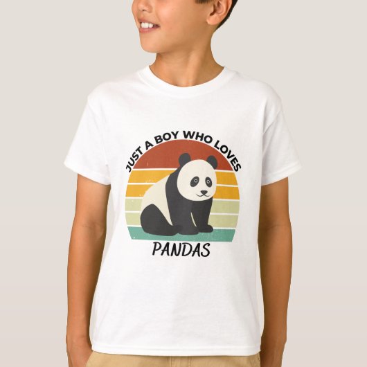 Gewoon een jongen die van een pandas houdt t-shirt (Voorkant)