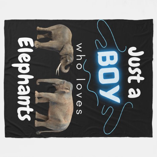 Gewoon een jongen die van Elephants Fleece Blanket Deken (Voorkant (Horizontaal))
