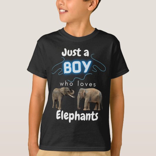 Gewoon een jongen die van Elephants T-Shirt houdt (Voorkant)