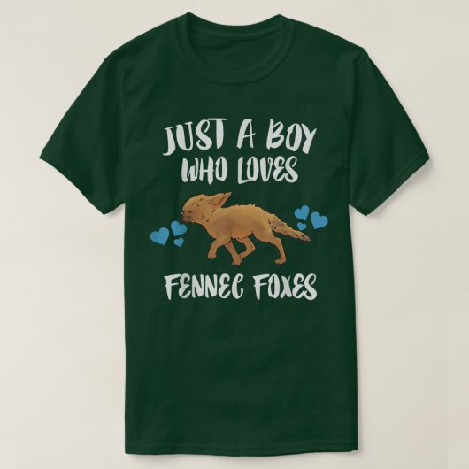Gewoon een jongen die van Fennec Foes Dierenvriend T-shirt (Design voorkant)