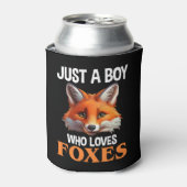 Gewoon een jongen die van foxes houdt blikjeskoeler (Blikje Voorkant)