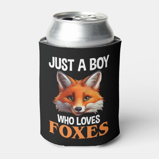 Gewoon een jongen die van foxes houdt blikjeskoeler (Blikje Voorkant)