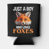 Gewoon een jongen die van foxes houdt blikjeskoeler (Voorkant)