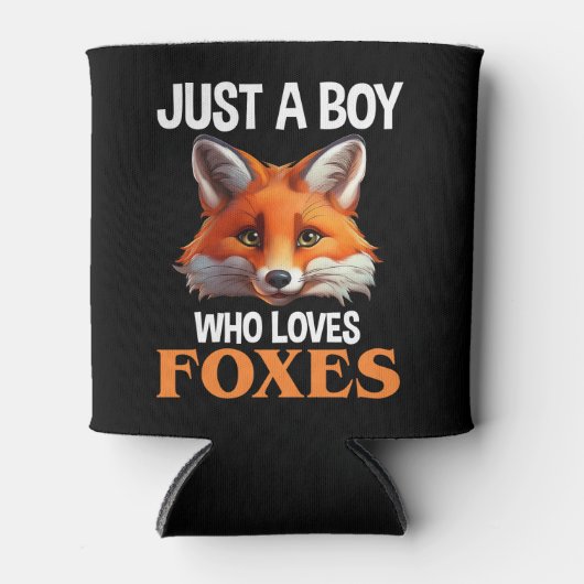 Gewoon een jongen die van foxes houdt blikjeskoeler (Voorkant)