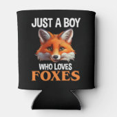 Gewoon een jongen die van foxes houdt blikjeskoeler (Achterkant)
