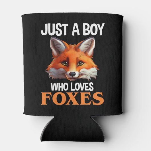 Gewoon een jongen die van foxes houdt blikjeskoeler (Achterkant)