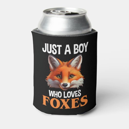 Gewoon een jongen die van foxes houdt blikjeskoeler (Blikje Achterkant)