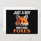 Gewoon een jongen die van foxes houdt briefkaart (Voorkant / Achterkant)