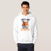 Gewoon een jongen die van foxes houdt hoodie (Voorkant volledig)