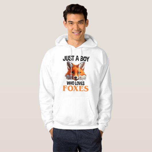 Gewoon een jongen die van foxes houdt hoodie (Voorkant volledig)