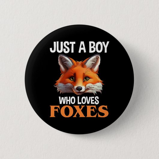 Gewoon een jongen die van foxes houdt ronde button 5,7 cm (Voorkant)