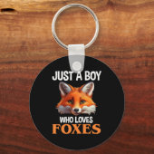Gewoon een jongen die van foxes houdt sleutelhanger (Voorkant)