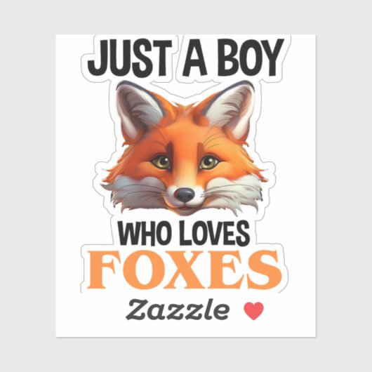 Gewoon een jongen die van foxes houdt sticker (Vel)
