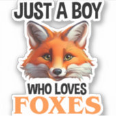 Gewoon een jongen die van foxes houdt sticker (Voorkant)