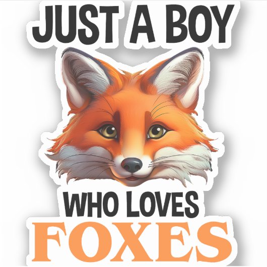 Gewoon een jongen die van foxes houdt sticker (Voorkant)